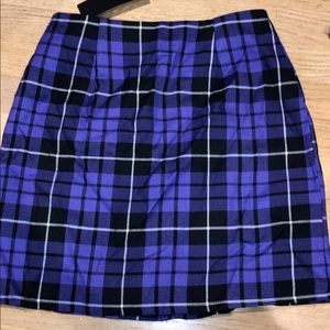 purple plaid skirt